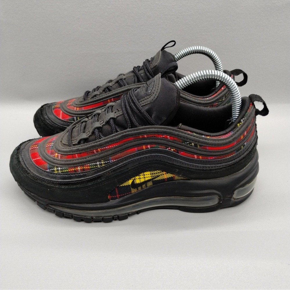 Nike Air Max 97‎ SE Tartan Black Red Plaid Womens Shoes AV8220-001 Size 8